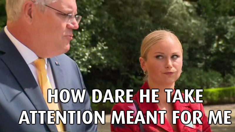 Australian of the year Grace tame giving prime minister a death stare