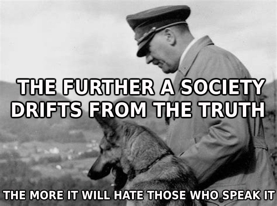 Adolf Hitler with his german shephard an the eternal truth