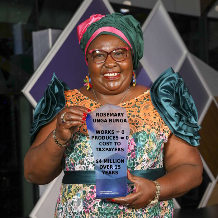 Australian of the year rosemary unga bunga and her true cost to taxpayers